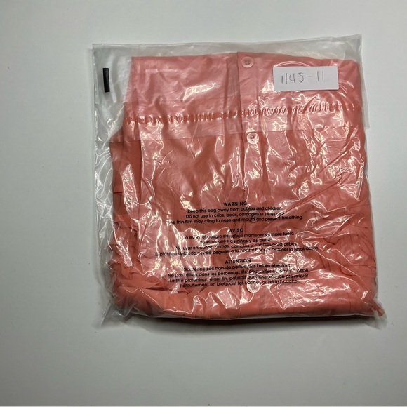 NWT BISOU BISOU Womens L Peach Semi Sheer Fringe Long Sleeve Button Down Shirt - Picture 7 of 7